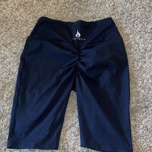 Black scrunch booty biker shorts, Ryderwear, worn 2x